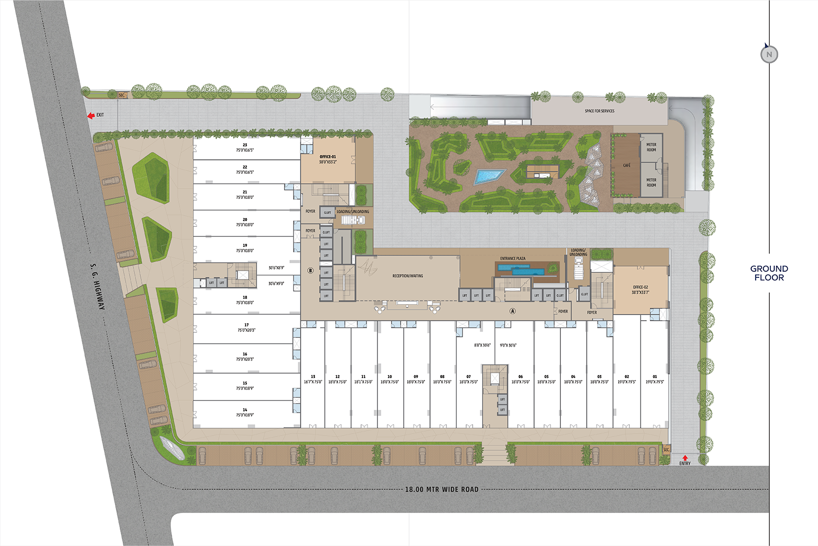 Unit Type A — 3 BHK floor plan