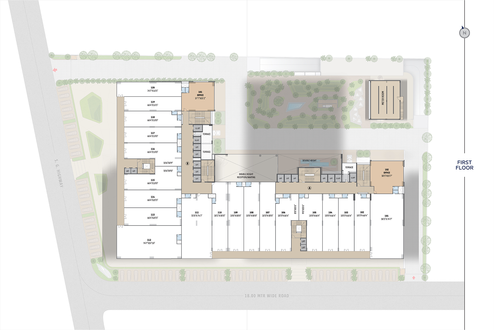 Unit Type B — 3 BHK floor plan