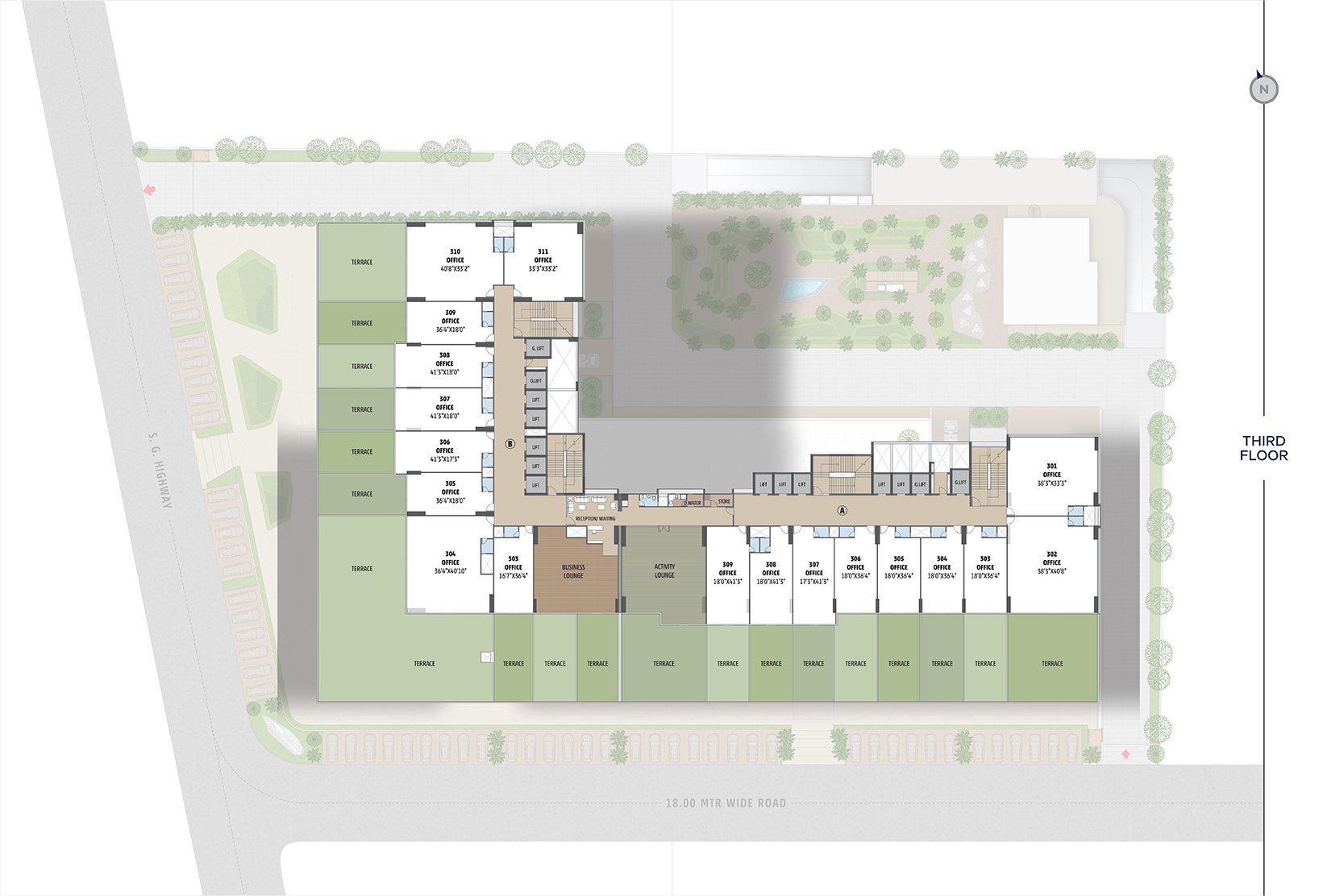 Unit Type A — 3 BHK floor plan