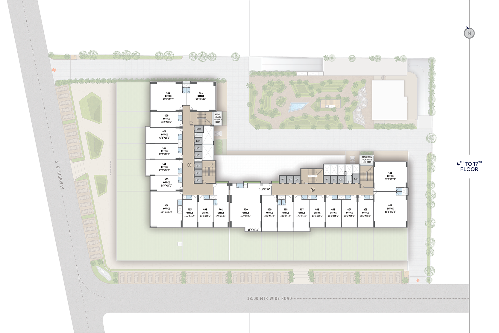 Unit Type B — 3 BHK floor plan