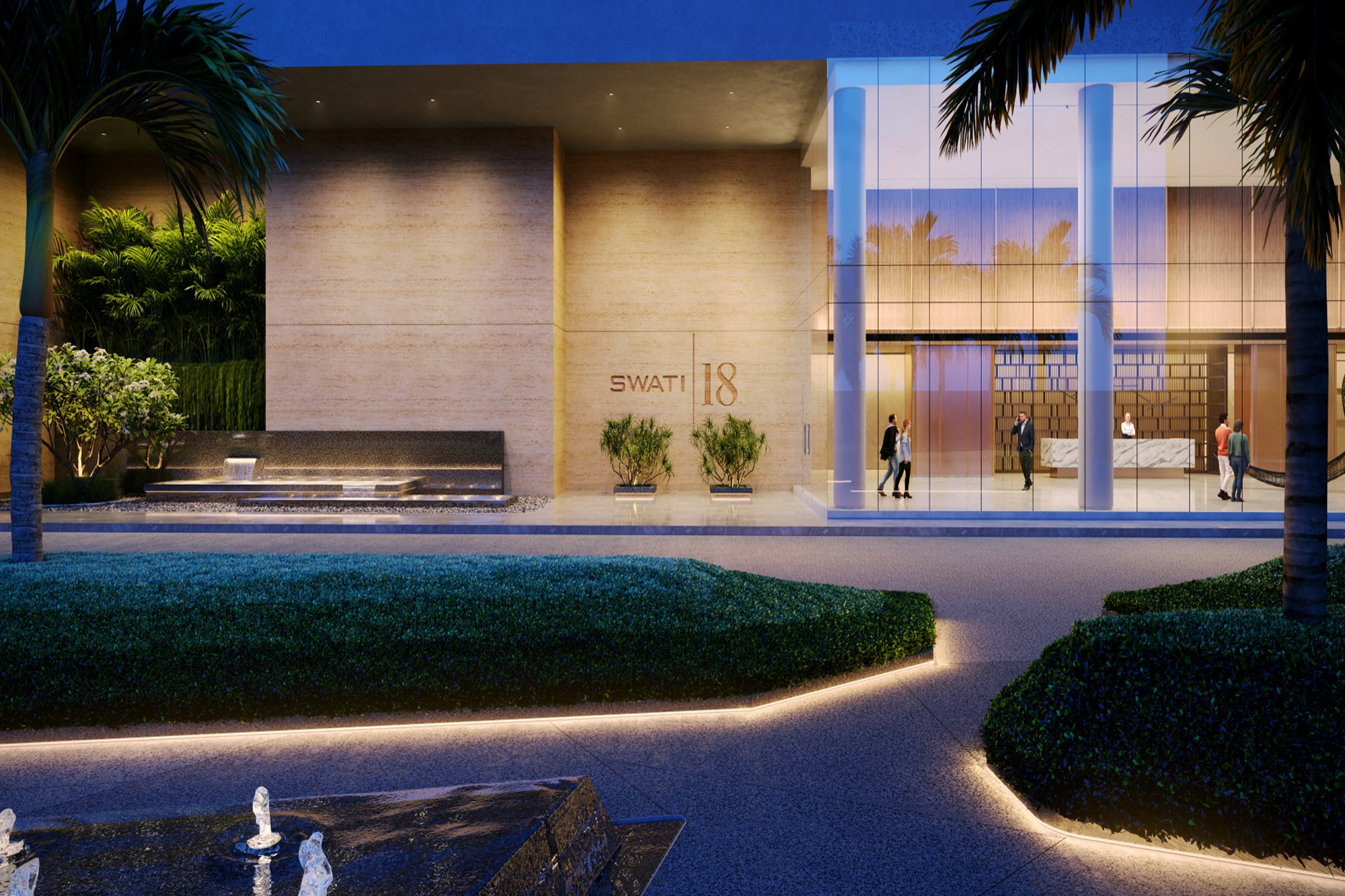 Swati 18 exterior at sunset